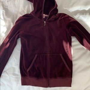 Juicy Couture Maroon Velvet Sweatshirt